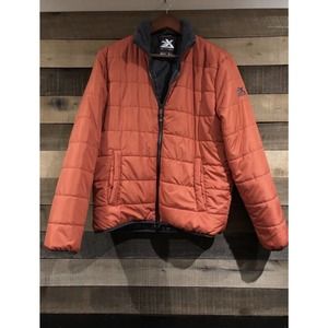 Zeroxposure Mens Small Full Zip Quilted Puffer Winter Coat Jacket Orange